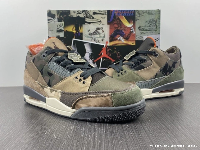 Official Maikesneakers Patchwork Jordan 3 DO1830-200 Camo Air Retro 0729